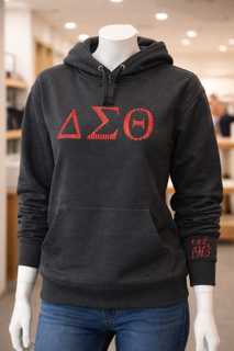 Delta Sigma Theta Red and Black Striped Hoodie