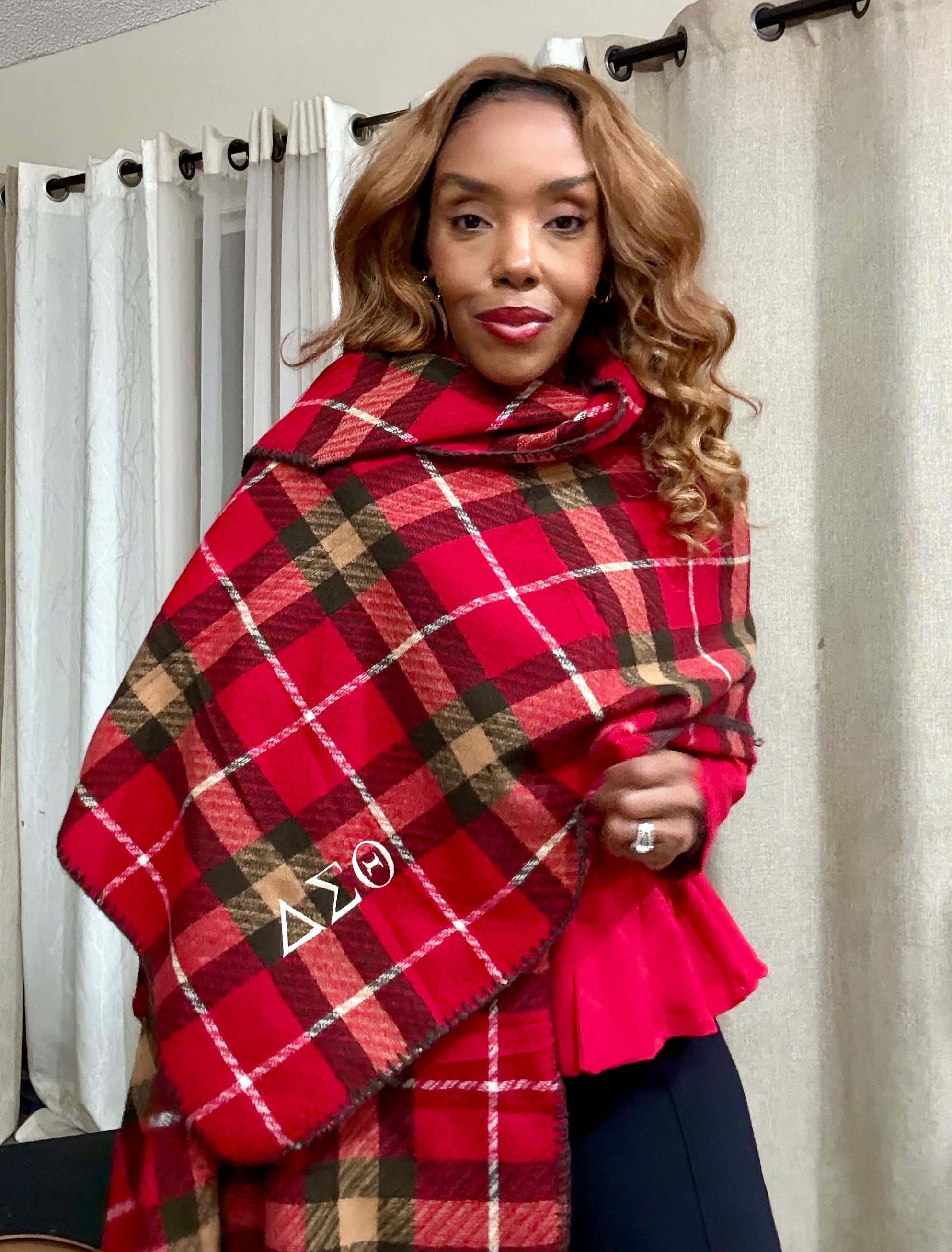 Delta Sigma Theta Embroidered Scarf