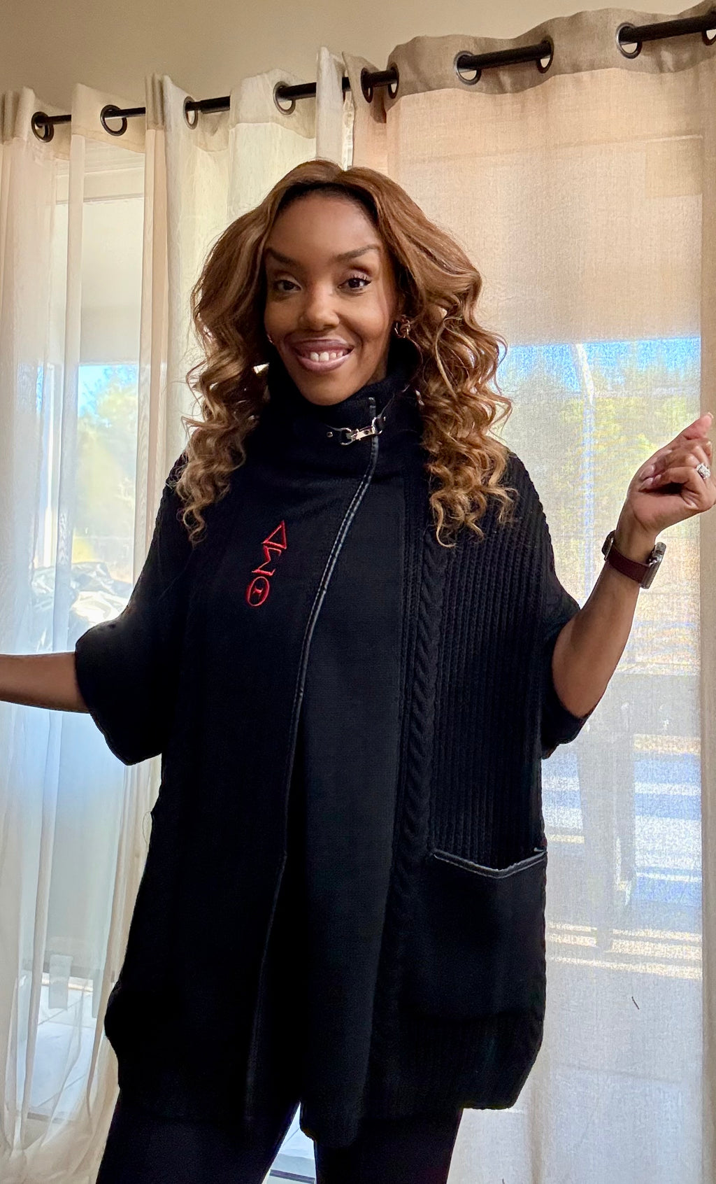 Delta Sigma Theta Embroidered Cape