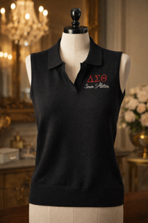 Personalized Delta Sigma Theta Sleeveless Blouse (Black)