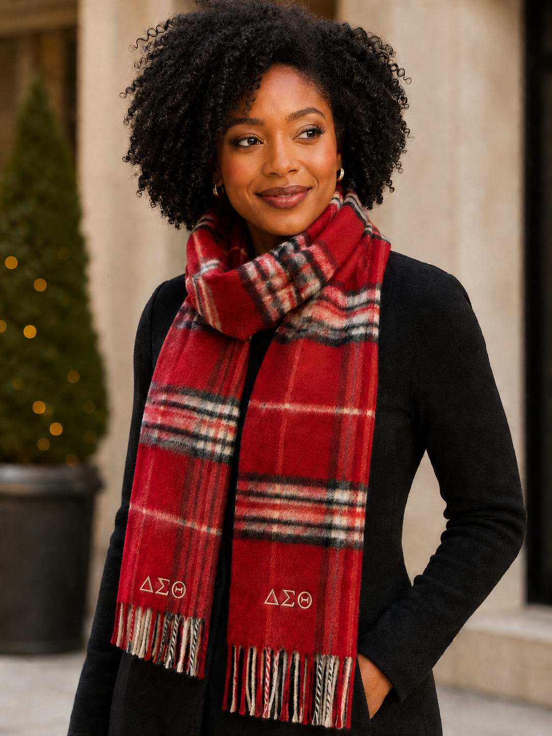 Delta Sigma Theta Plaid Scarf (non-customizable)
