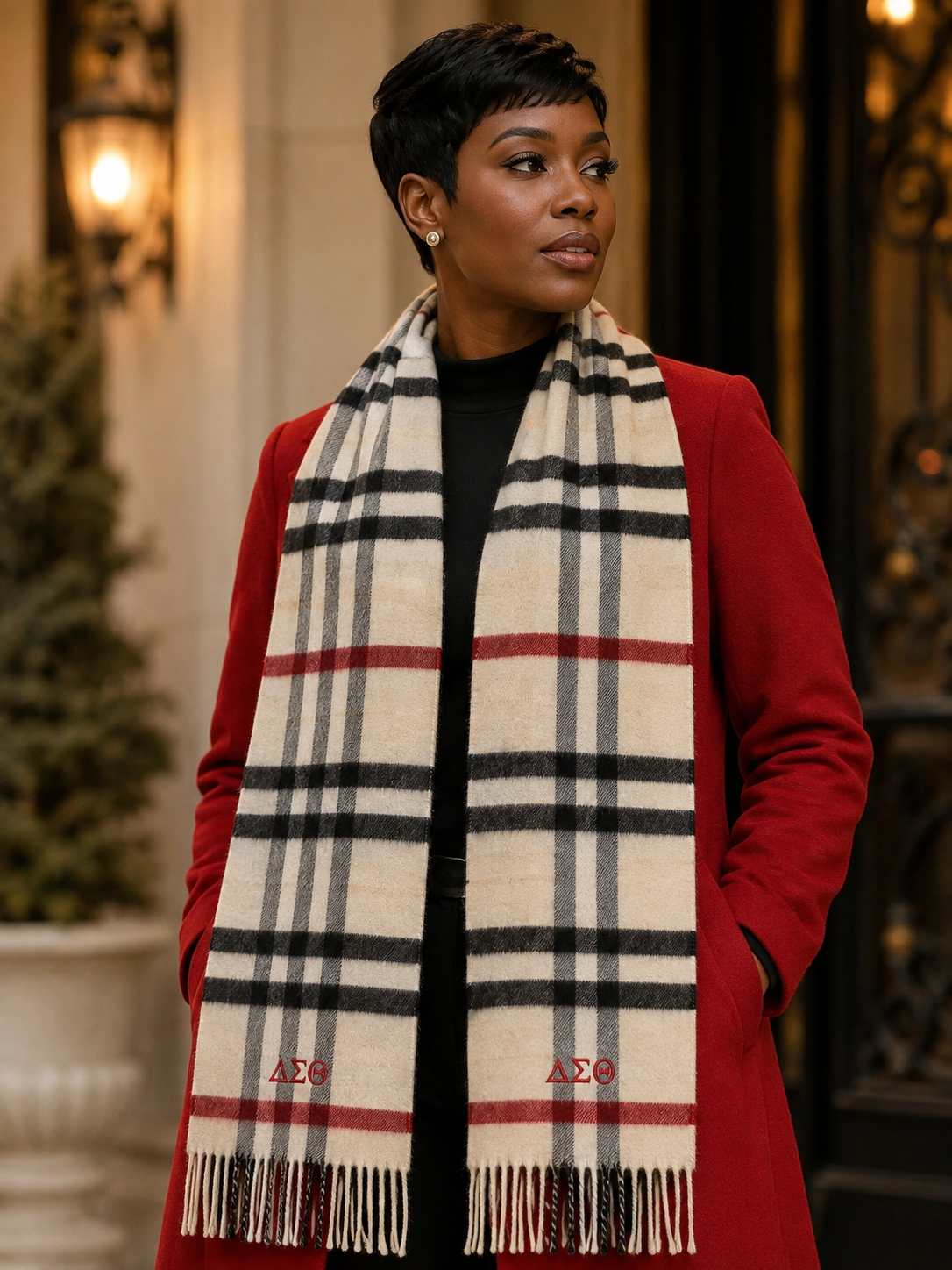 Delta Sigma Theta Plaid Scarf (non-customizable)