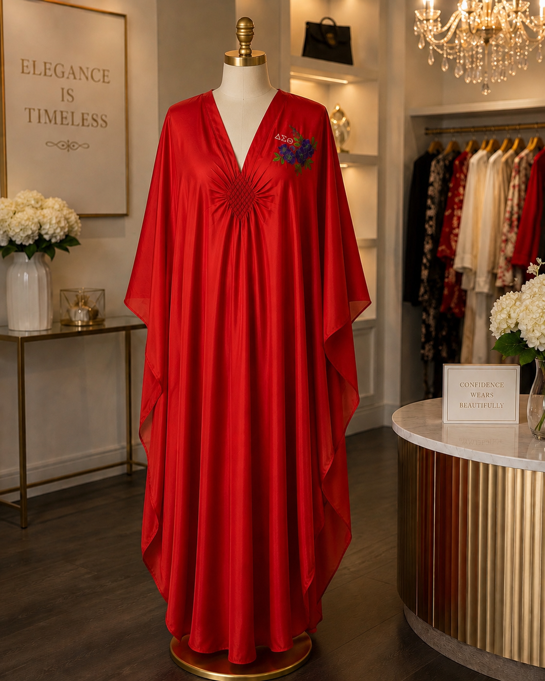 'Lady in Red' Delta Sigma Theta Kaftan (non-customizable)