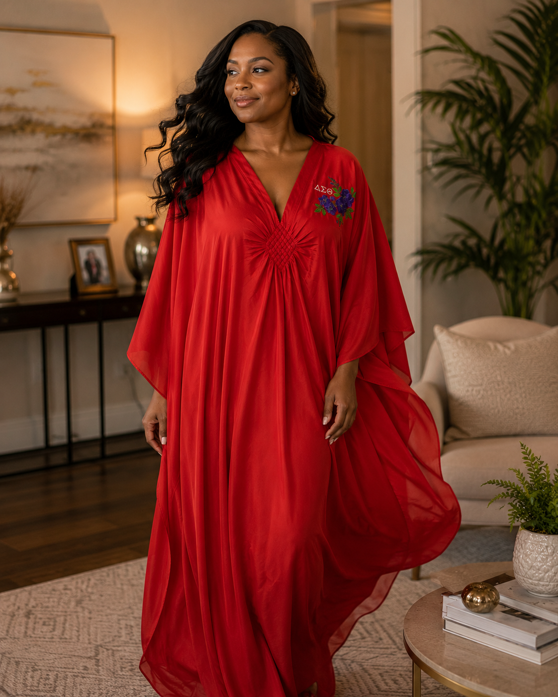'Lady in Red' Delta Sigma Theta Kaftan (non-customizable)