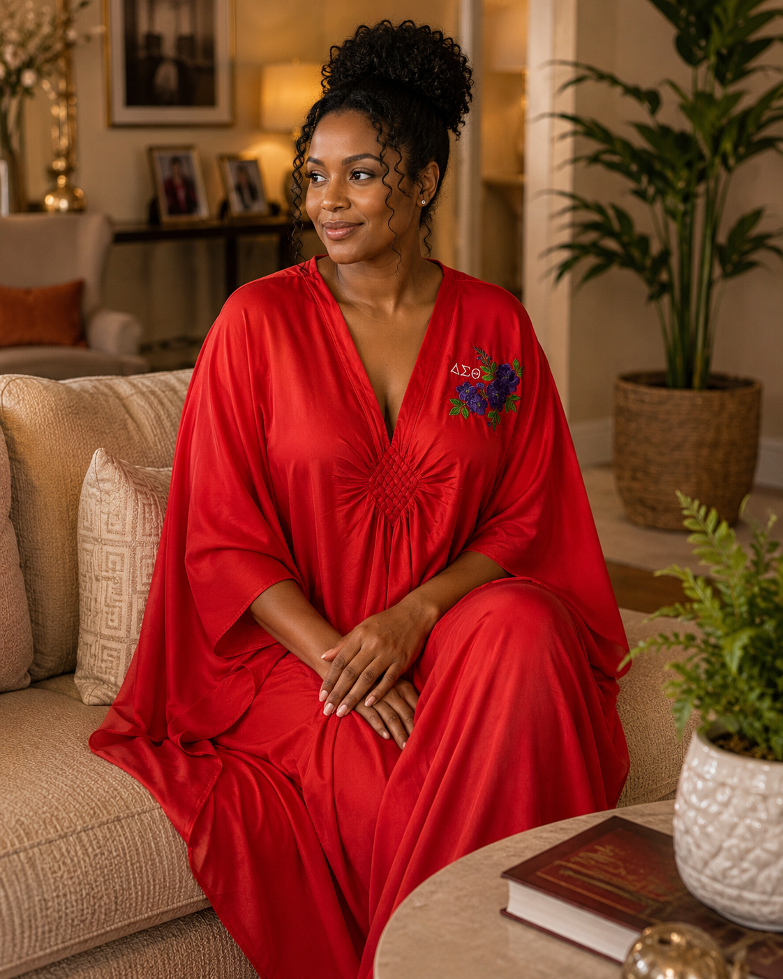 'Lady in Red' Delta Sigma Theta Kaftan (non-customizable)