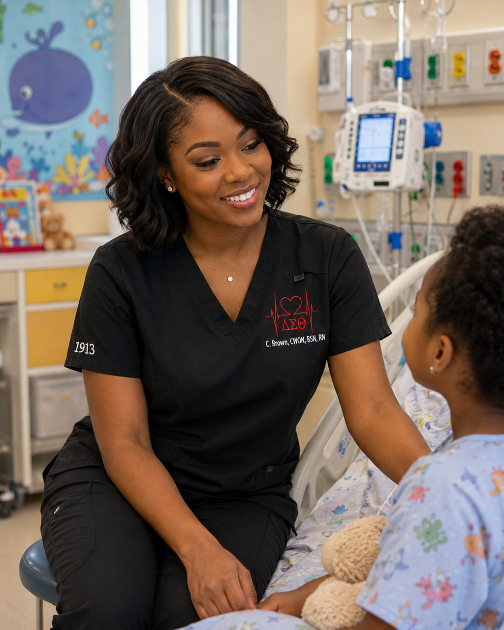 Personalized Delta Sigma Theta 'Do it with Heart' Scrub Top