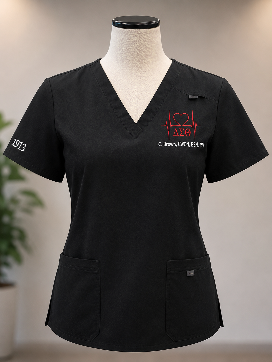 Personalized Delta Sigma Theta 'Do it with Heart' Scrub Top