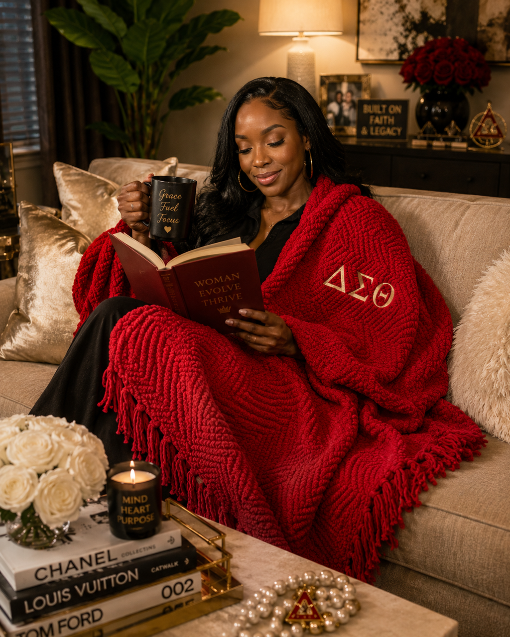 Delta Sigma Theta 'Me Time' Blanket (Non-customizable)