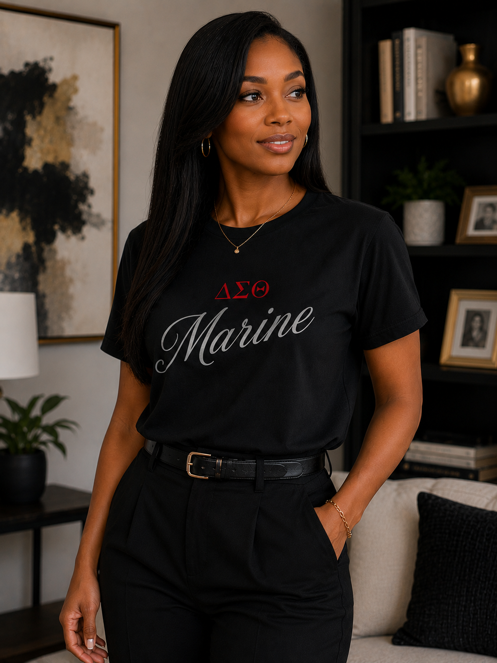 Delta Sigma Theta Signature Tee Collection 'Military' (CUSTOMIZABLE...see description)