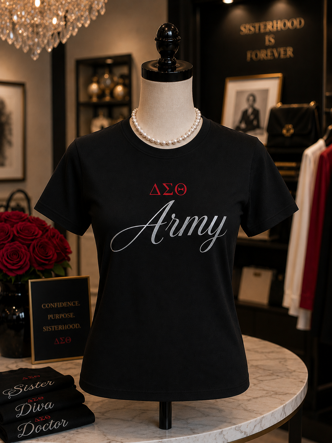 Delta Sigma Theta Signature Tee Collection 'Military' (CUSTOMIZABLE...see description)