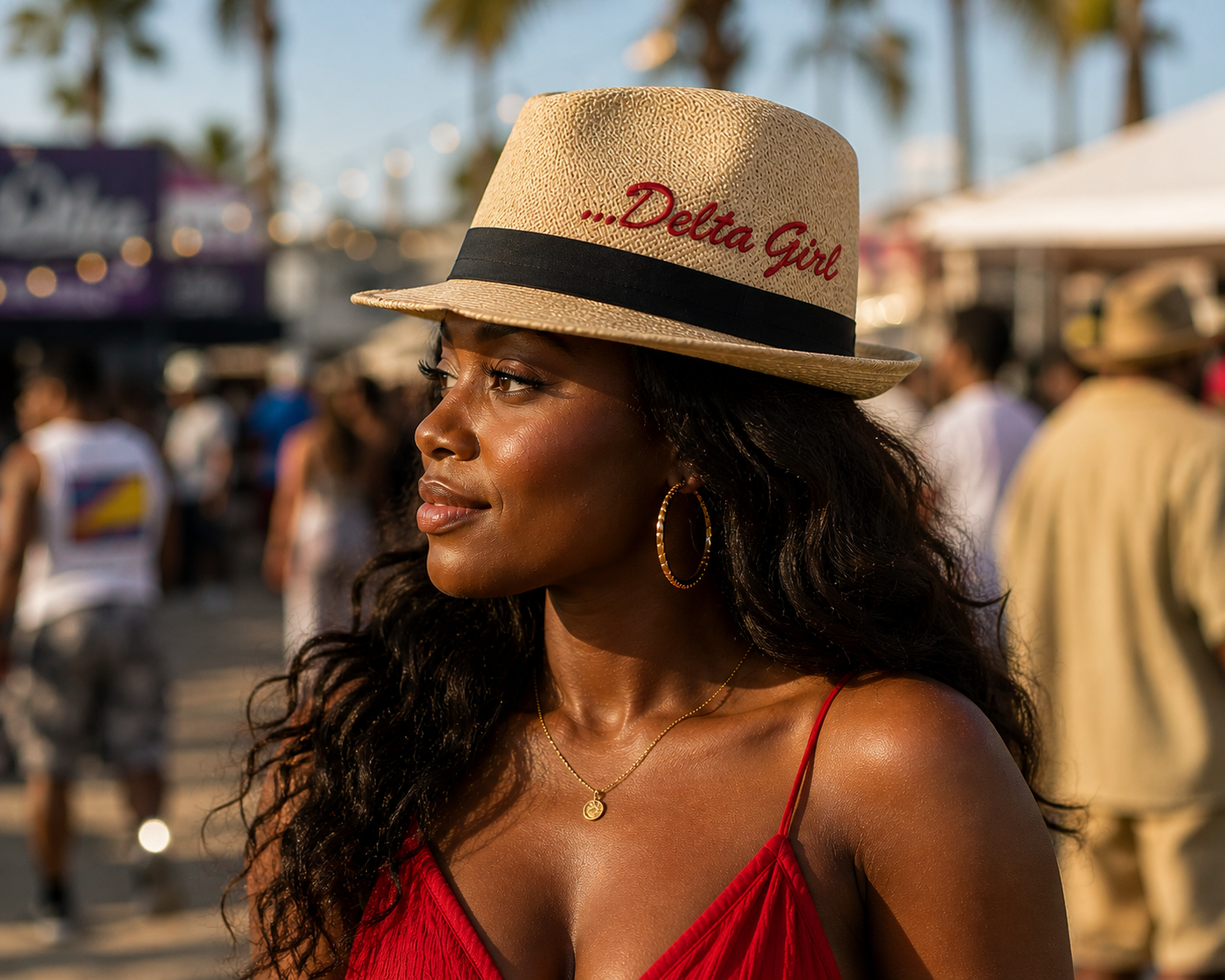 Delta Girl Embroidered Fedora (non-customizable)