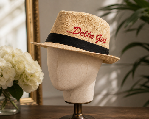 Delta Girl Embroidered Fedora (non-customizable)