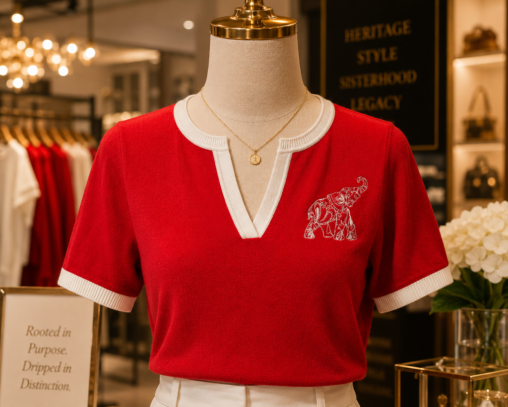 Delta Sigma Theta Heritage Blouse (Black) (Non-Customizable)