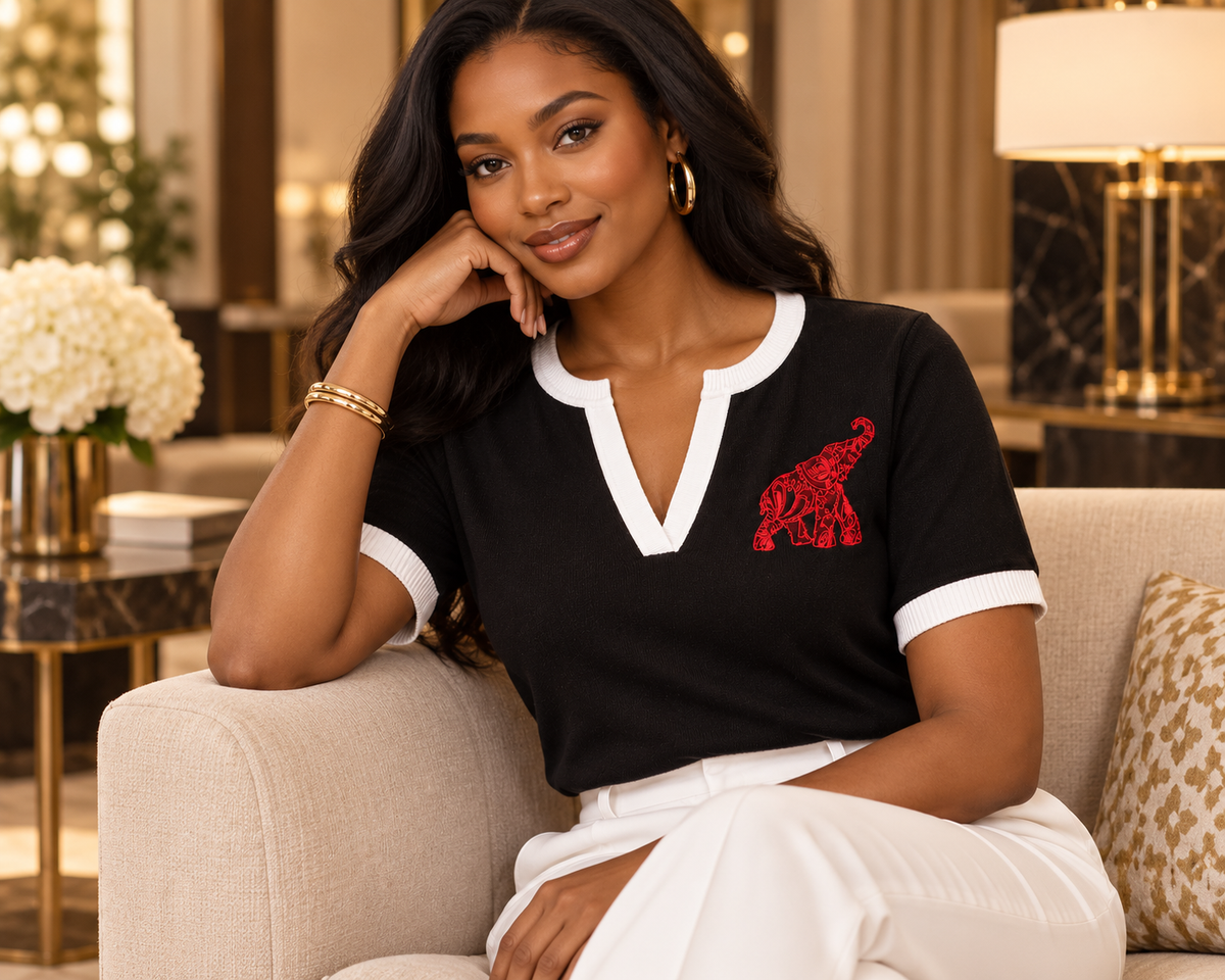Delta Sigma Theta Heritage Blouse (Black) (Non-Customizable)