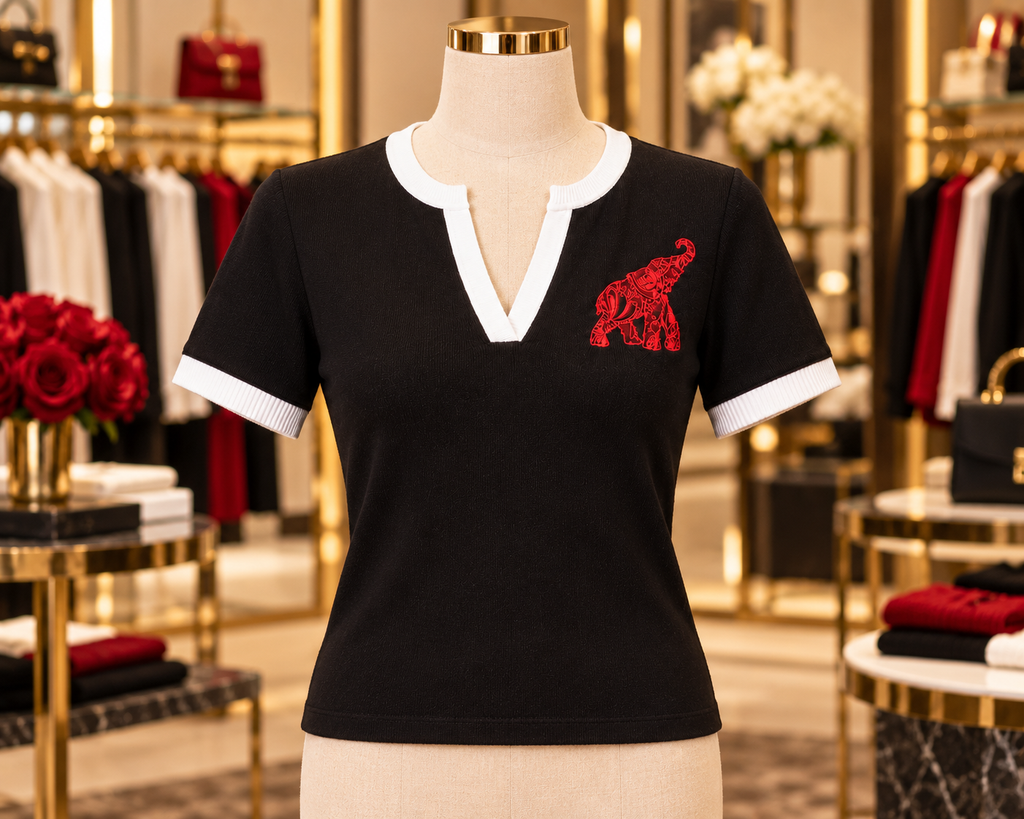Delta Sigma Theta Heritage Blouse (Black) (Non-Customizable)