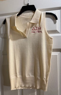 Personalized Delta Sigma Theta Sleeveless Blouse (Cream)